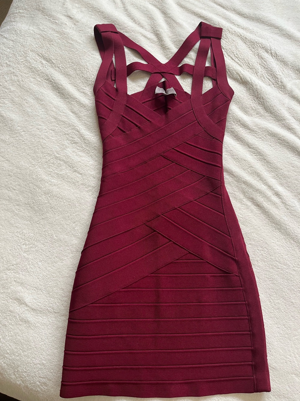 Stellah Burgundy Midi Bandage Dress